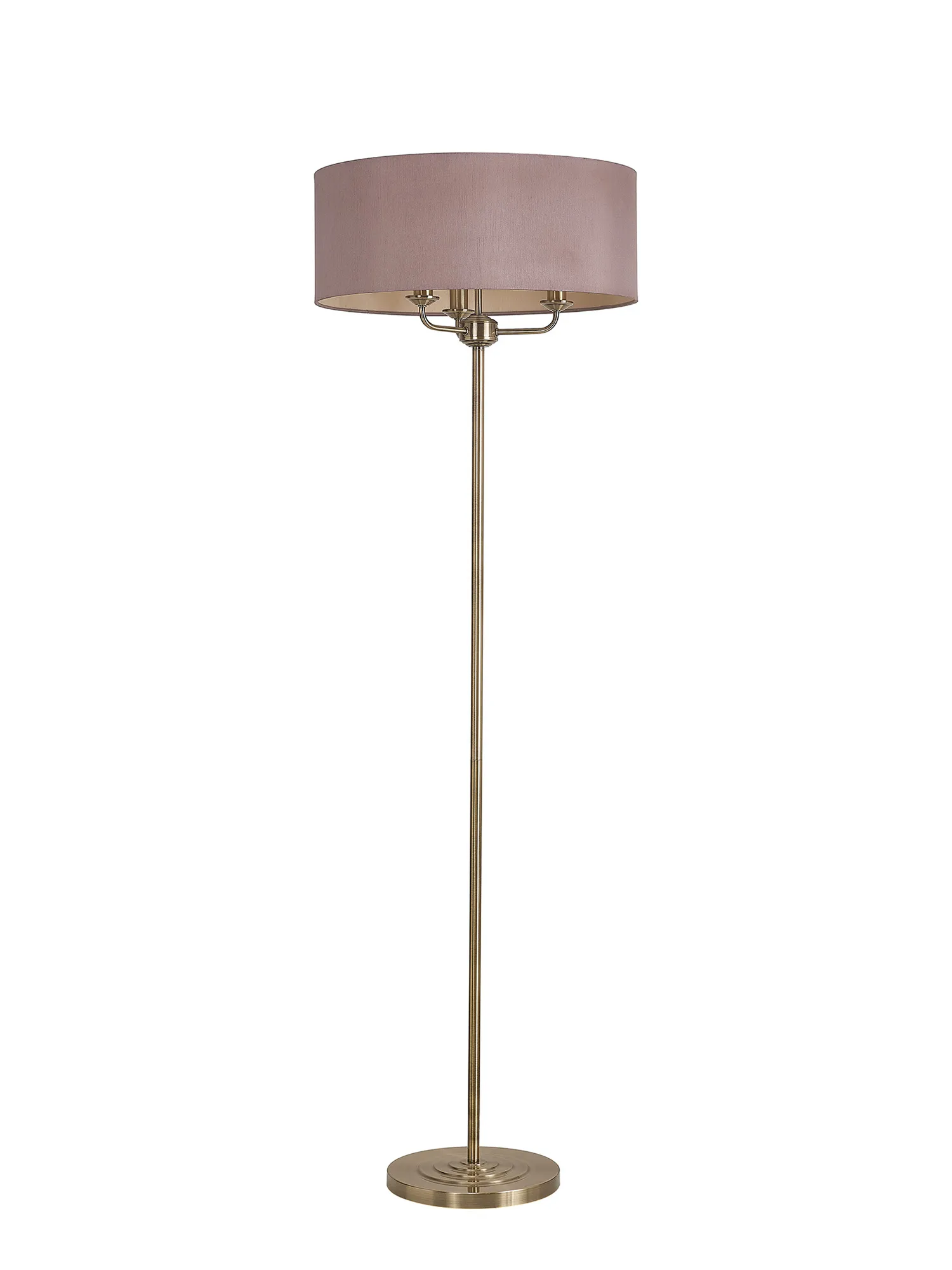 Banyan 45cm 3 Light Floor Lamp Antique Brass; Taupe DK0918  Deco Banyan AB TA